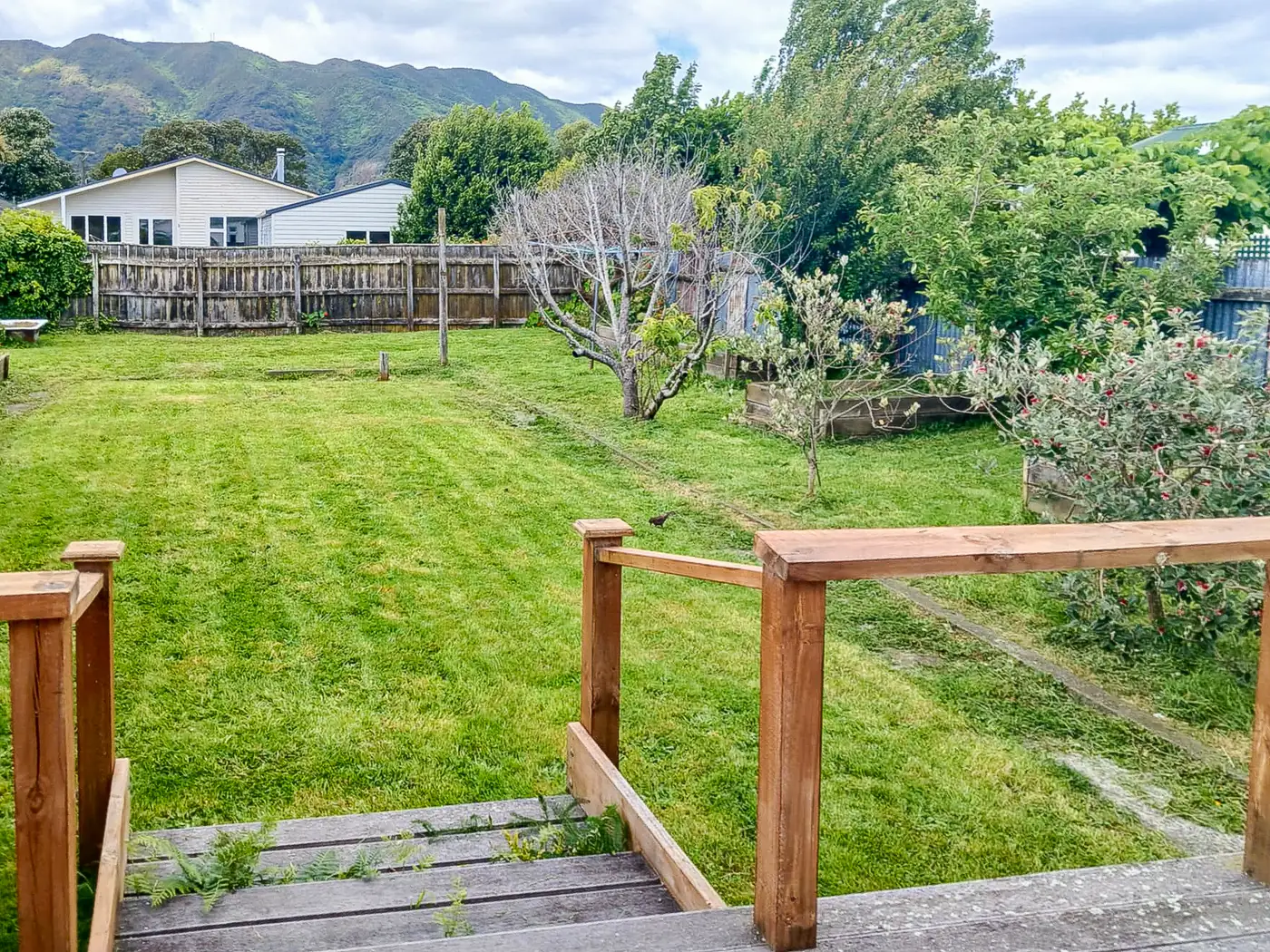 Freshly mown lawn with crisp edges along the path, Hutt Valley